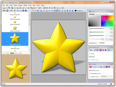 Screenshot of RealWorld Designer - Icon Editor