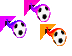 Colorful Flaming Soccer Balls