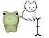 frog + cat + text