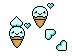 Sweet Cute Kawaii Baby Blue Ice Cream