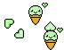 Kawaii Green Ice Cream