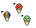 multi color ice creams