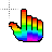 rainbow hand .cur Preview