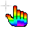 rainbow hand .cur