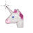 glittery silver unicorn head normal select.ani Preview