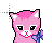 cute pink kitten purple bow.cur Preview