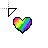 zebra print rainbow heart.cur Preview