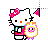 hello kitty with dog left select.cur