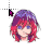 colorful hair girl cursor.cur Preview