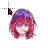 colorful hair girl cursor.cur