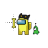 (Text Select) Among Us Yellow with Slime Pet & Cat Hat.ani Preview