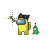 (Diag Resize 1 NWSE) Among Us Yellow with Slime Pet & Cat Hat.an Preview