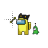 (Diag Resize 2 NESW) Among Us Yellow with Slime Pet & Cat Hat.an Preview