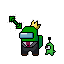 (Diag Resize 1) Among Us With Crown, Suit, & Slime Pet.ani HD version