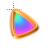 Right Flowing Rainbow Gold Triangle2.cur