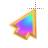 Left Flowing Rainbow Gold 2 Arrow2.cur Preview