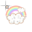 Cloudy Cloud animated with rainbow2 .ani Preview