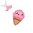 pink pastel pixelated icecream normal select.cur