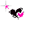 pink and black heart.ani