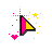 Preppy Cursors Set - Pink and Yellow normal select right handed Preview