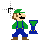 8-bit super Luigi Working in background.cur Preview