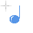Quarter note blue.cur Preview