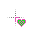 pink and neon green heart .cur Preview