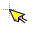 Red jewel, yellow arrow.cur