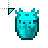 Radioactive Cyan Axolotl Bucket Minecraft.cur Preview