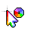 Rainbow Big Background Black Outline.ani Preview