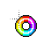 Rainbow B Circle Cursor Black Outline.ani Preview
