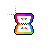 Rainbow Big Hourglass Black Outline.ani Preview