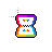 Rainbow Big Hourglass Sand Black Outline.ani Preview