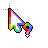 Rainbow Big Question Cursor Black Outline.ani Preview