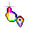 Rainbow Needled Bigttle hand Black Outline.ani Preview