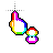 Rainbow Person Bigttle hand Black Outline.ani Preview