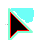 Cursor Neon Red  Black and Light Blue.cur