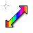 3D Rainbow Diagonal Resize 2.cur Preview