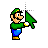 Luigi Holding a Windows 8 Default Green Arrow Link.cur Preview