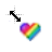 Rainbow Heart Diagonal2 Cursor.cur