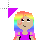 rainbow haired kawaii girl.cur Preview