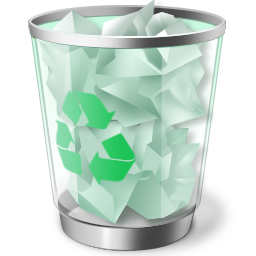 Recycle Bin-Full-Green Icon