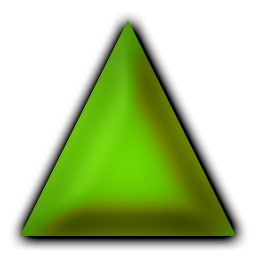 Bevel Triangle Green Icon