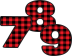 Printable Bold Red Plaid Numbers