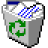 Recycle Bin with torned document and program.ico Preview