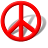 Red Peace Sign.ico Preview