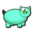 Piggie O.o - Teal Blk.ico