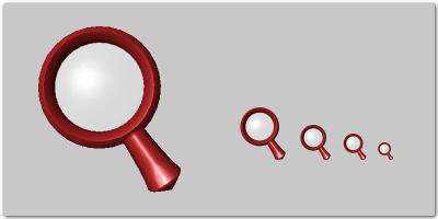 A looking glass image and the created icon