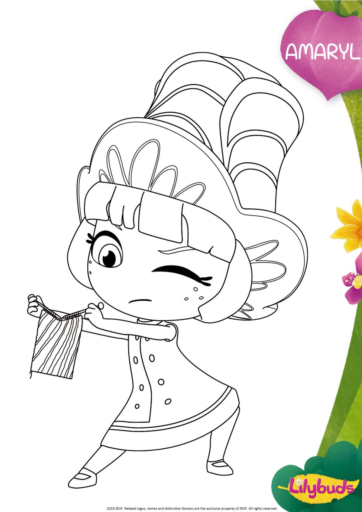 Daffodil coloring sheet(Lilybuds) image
