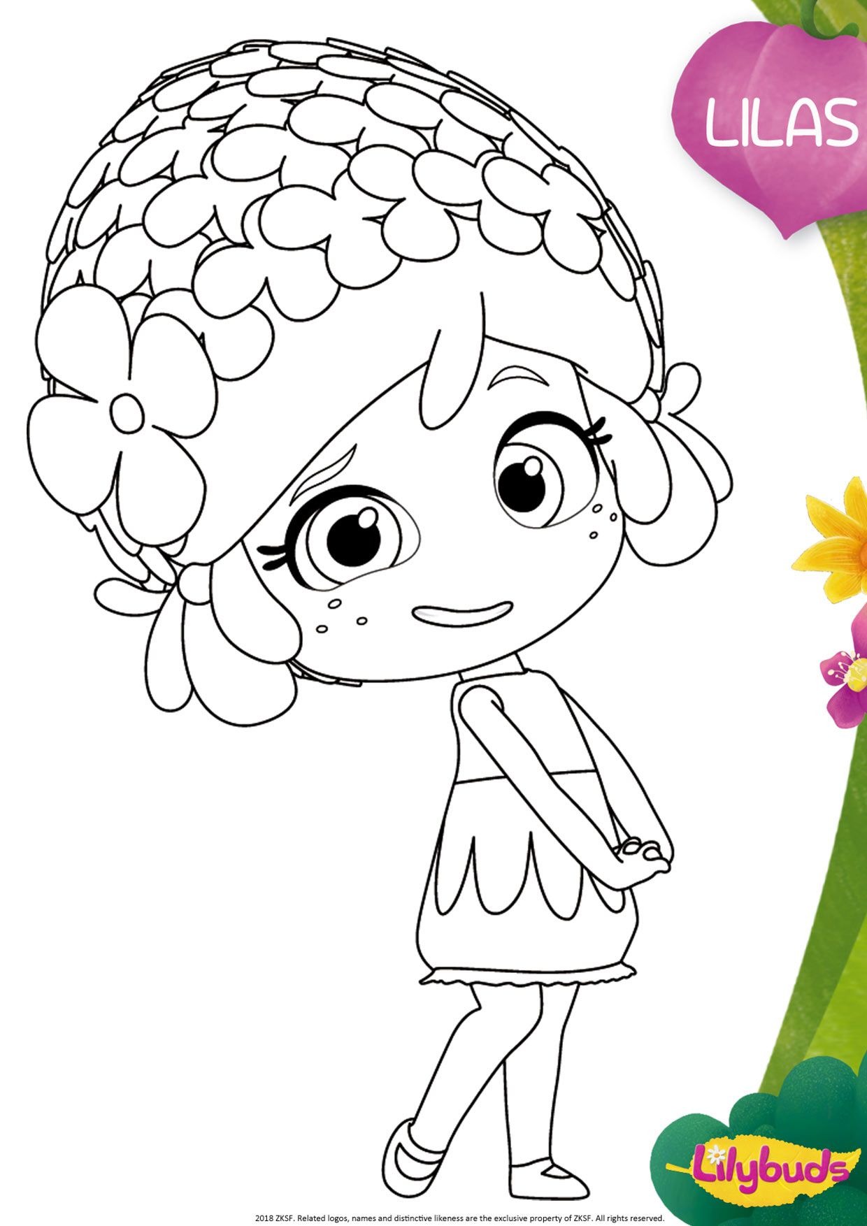 Lilac coloring sheet(Lilybuds) image